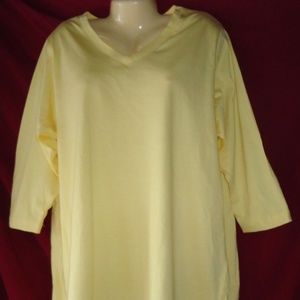 Women's Only Necessities NWOT Yellow V Neck Top 1X